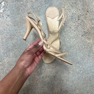Nine West Nude Strappy Heels